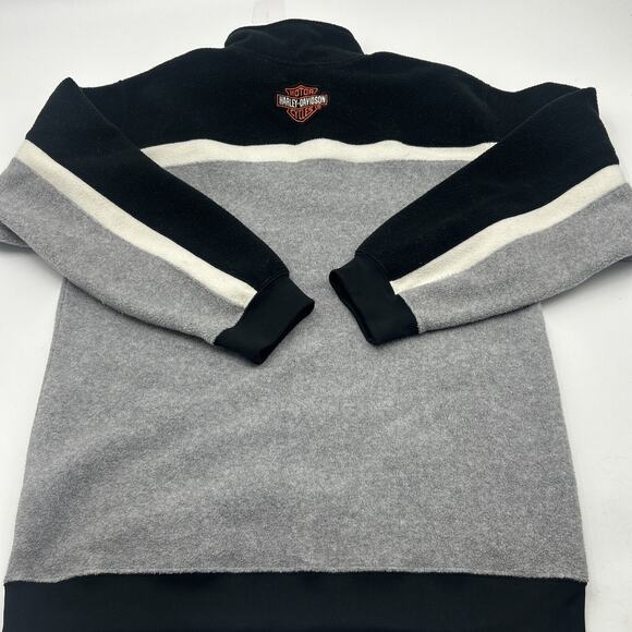 Harley Davidson Sweater BOYS L Gray 1/4 Zip Mock Neck Sweatshirt Motorcycles - Picture 7 of 9